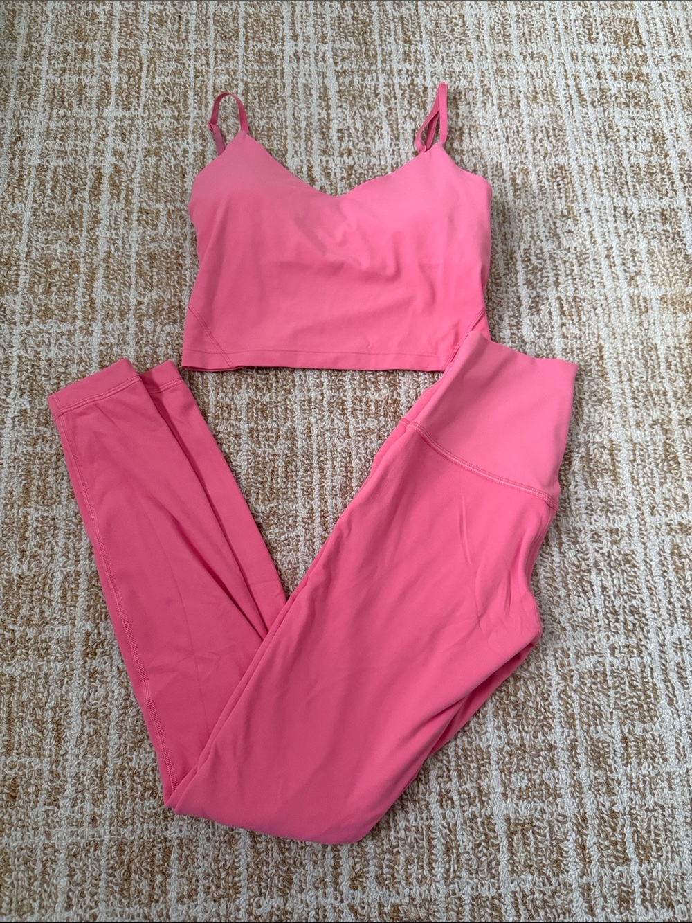 Lululemon Align Sakura Pink Activewear Set - Crop Tank & Leggings